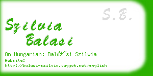 szilvia balasi business card